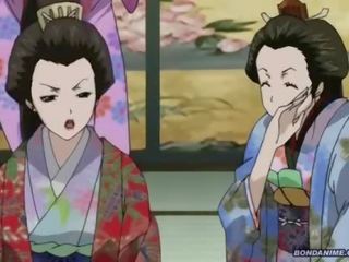 A มัดแน่น geisha ได้ a เปียก แหมะ น่าอัศจรรย์ ไปยัง trot หี